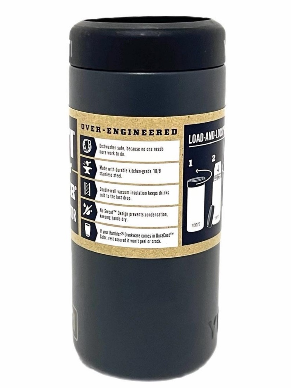 NWT YETI Rambler 12oz Colster Slim Can Cooler in Charcoal - Picture 6 of 8